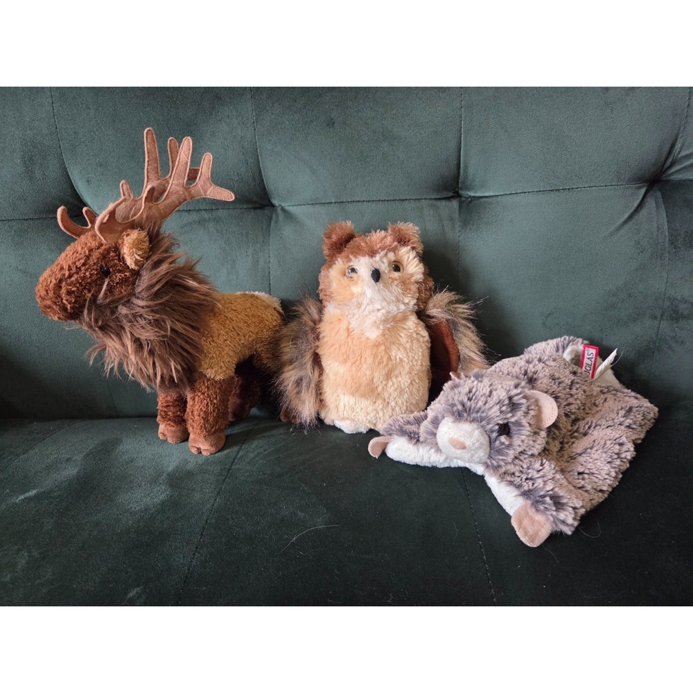 Douglas Forest Woodland Animal Plush Lot Flying Squirrel Elk Owl 9''